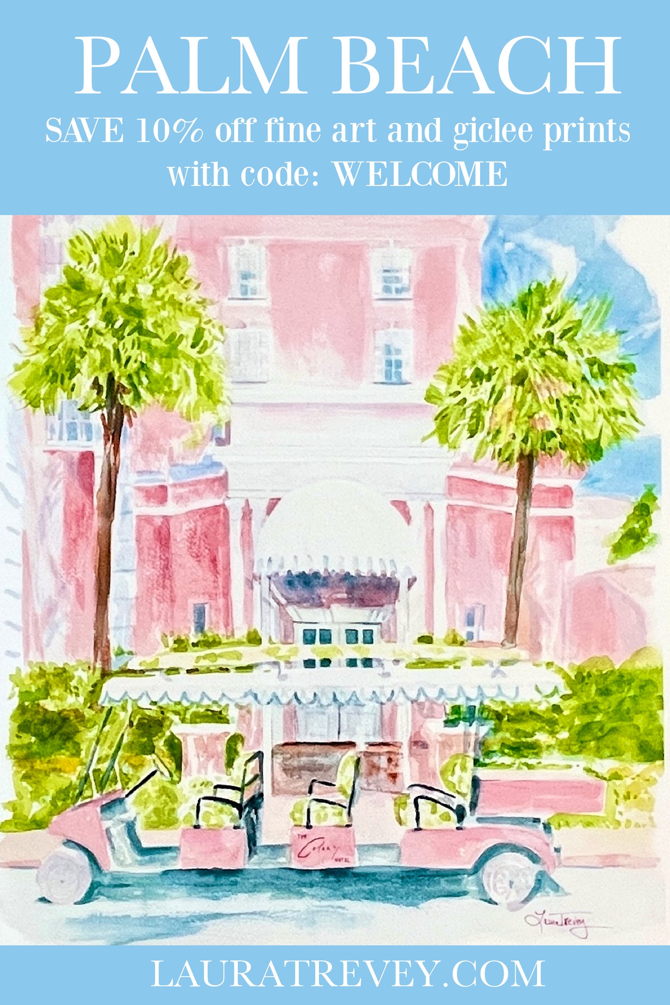 Colony Hotel Watercolor Giclee Print