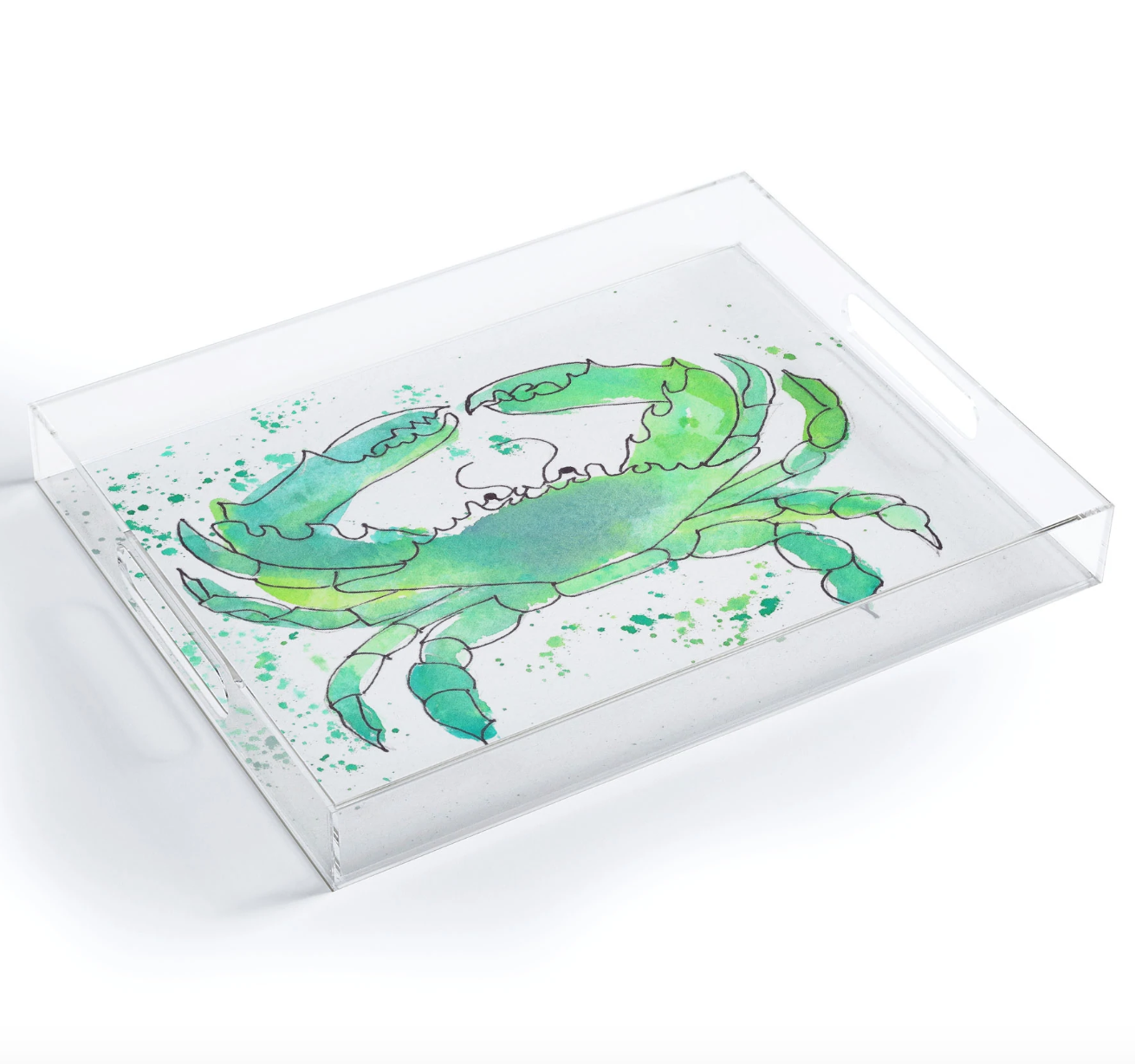 Seafoam Green Crab Acrylic Tray