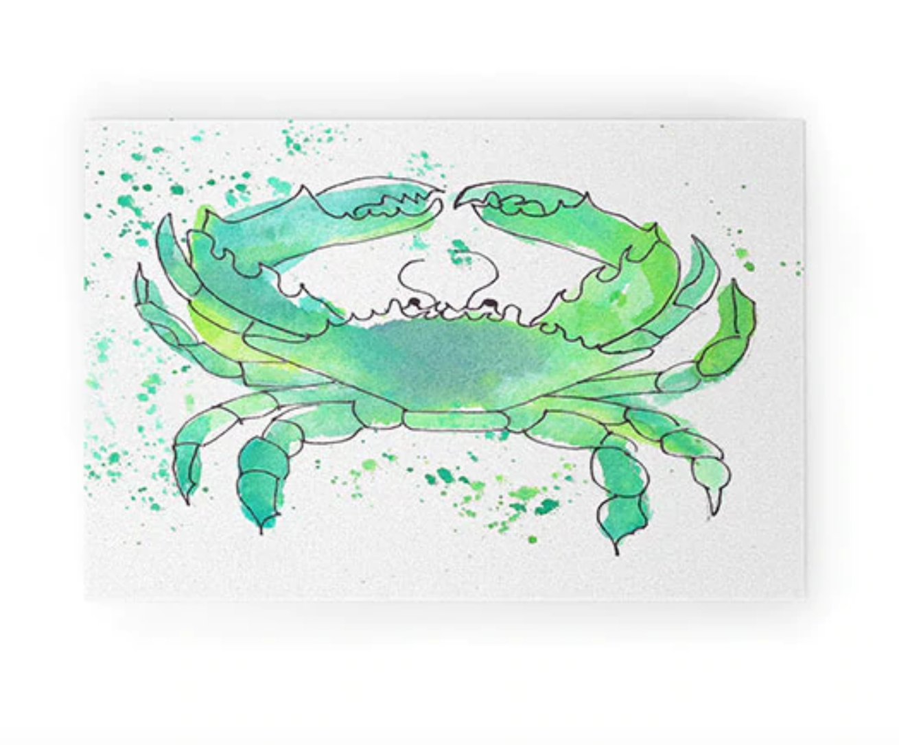 Seafoam Green Crab Welcome Mat