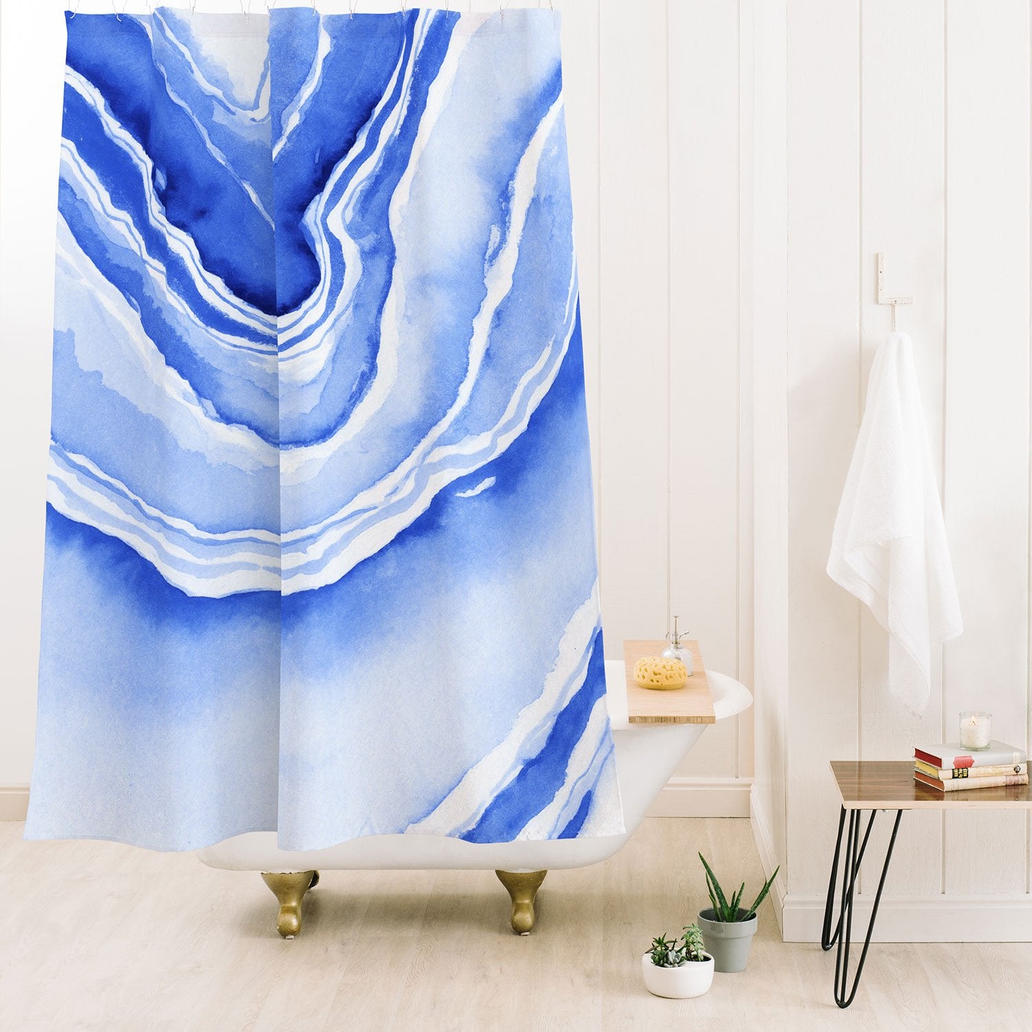 Blue Lace Agate Shower Curtain