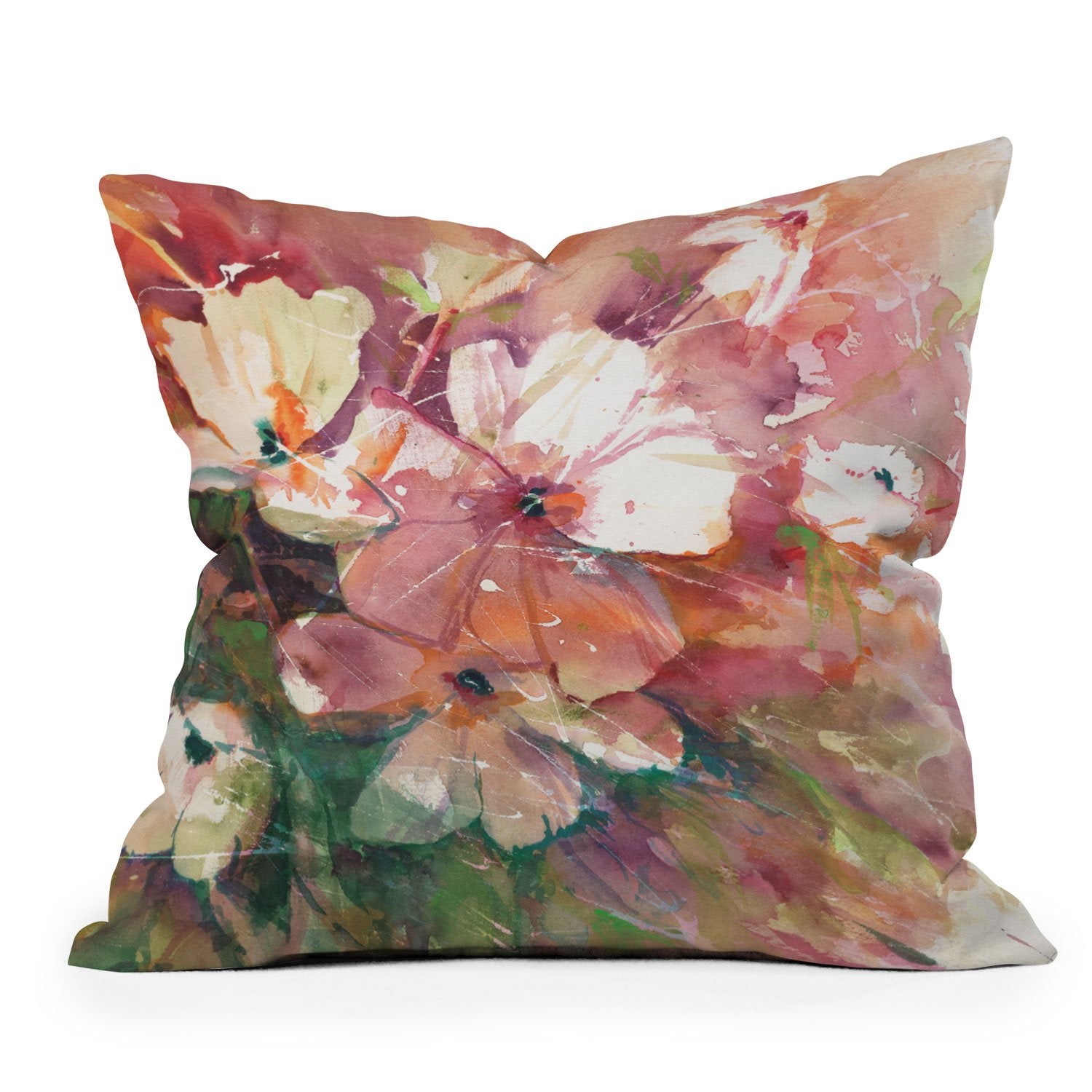 Blushing Happy Outdoor Throw Pillow