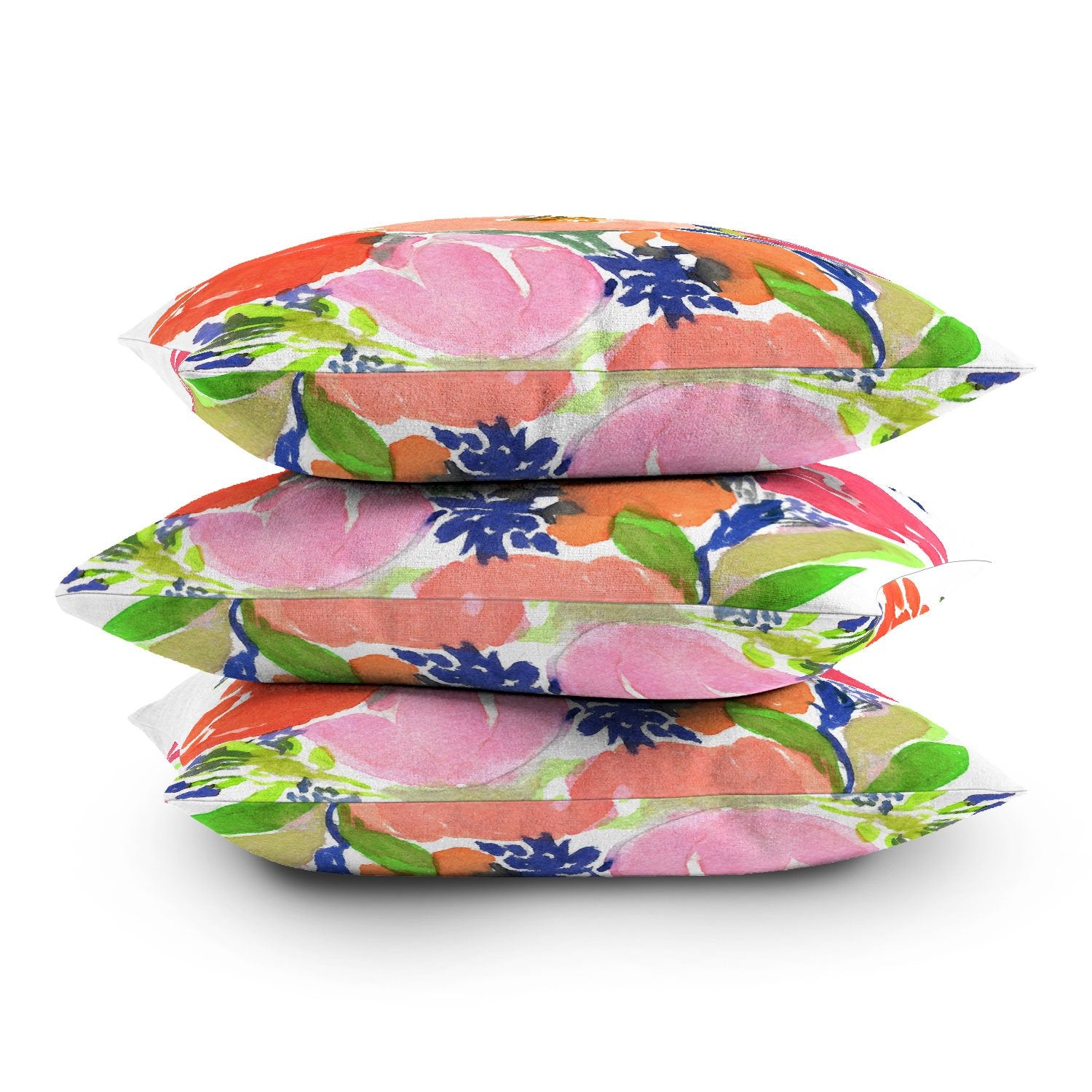 Floral Frenzy Outdoor Throw Pillow