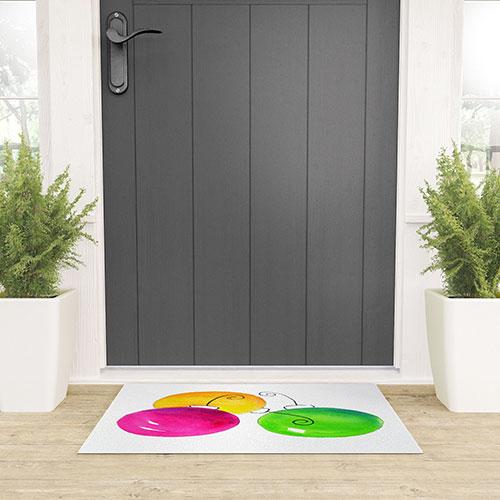 Pink and Green Welcome Mat