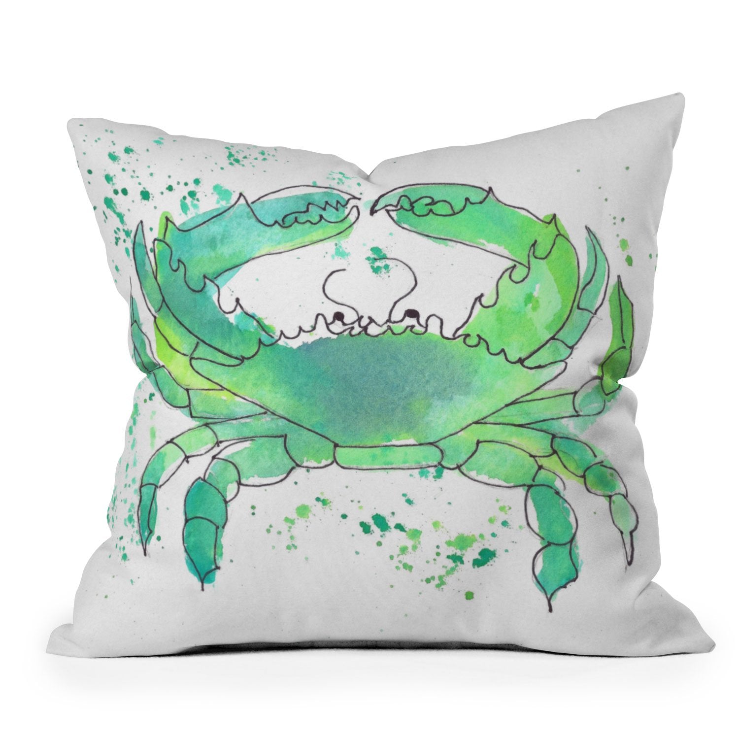 Seafoam Green Crab Throw Pillow
