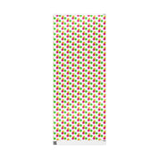 Watercolor Christmas Ornament Wrapping Paper | Pink & Lime Holiday Gift Wrap Roll – 30x72 sheet showing the full pink, lime and gold ornament pattern