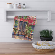 Mallorca Tea Towel Valldemossa Bougainvillea Kitchen Towel by Laura Trevey (view 2)