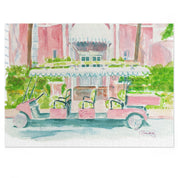 The Colony Hotel Jigsaw Puzzle by Laura Trevey, 500 piece watercolor jigsaw puzzle (21" x 15.5") with gift tin