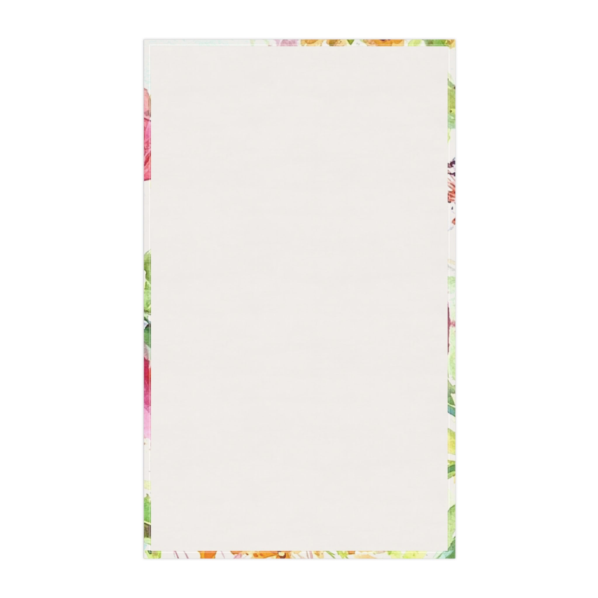 Floral Watercolor Tea Towel - Bright Garden Blooms Kitchen Towel by Laura Trevey (view 5)