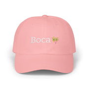 Boca Script Coastal Cap by Laura Trevey, embroidered hat