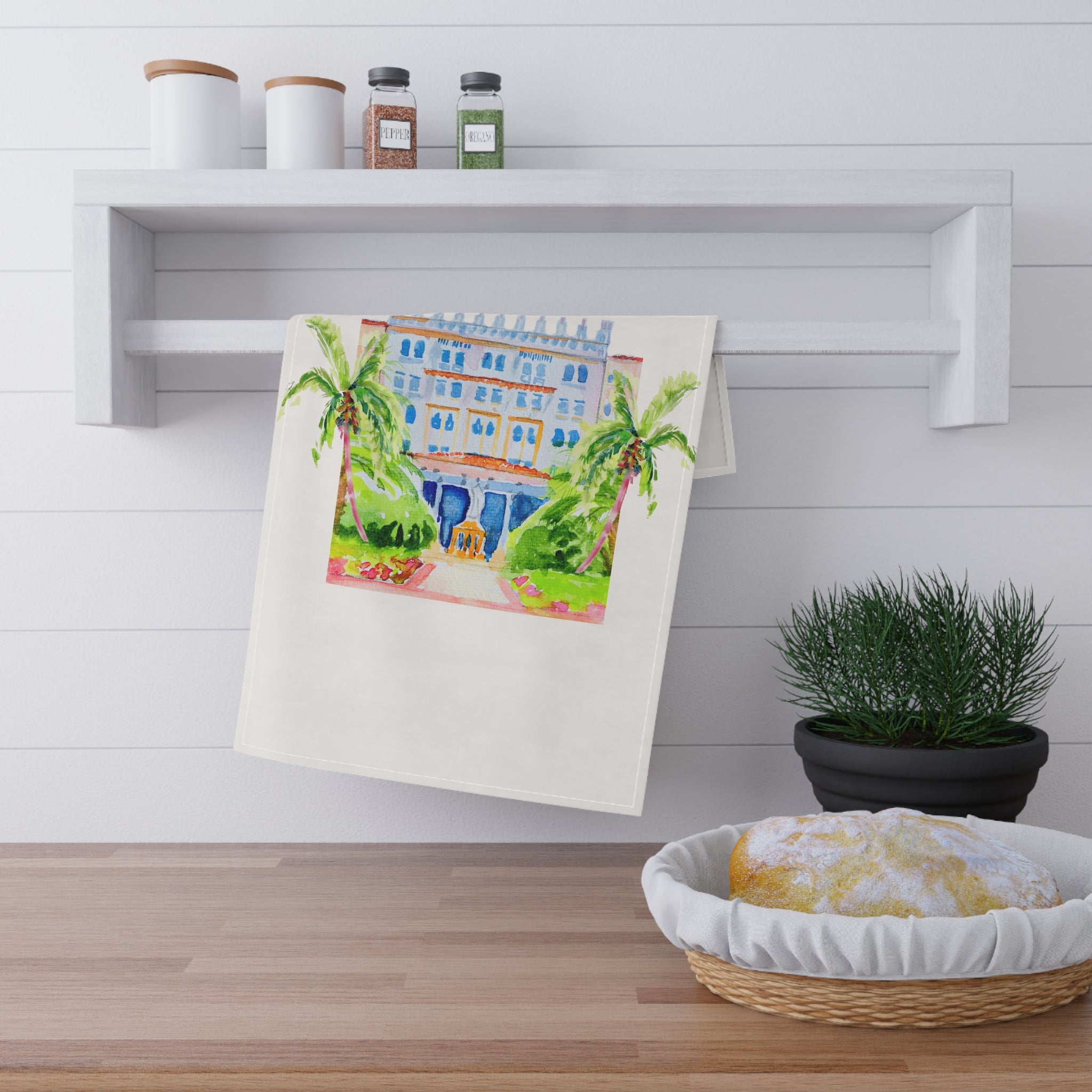 The Boca Raton Tea Towel by Laura Trevey