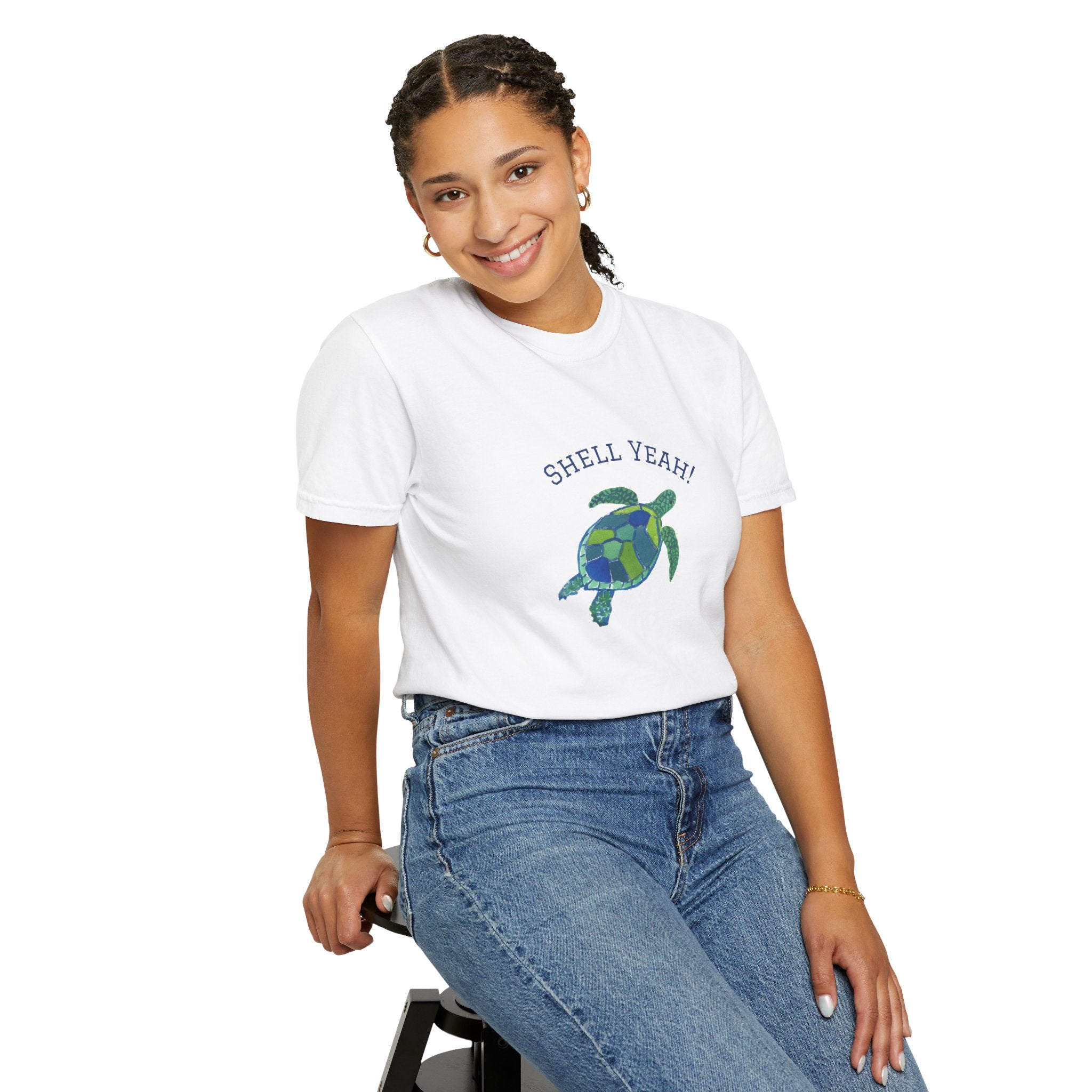 Sea Turtle Tee  "Shell Yeah!" Graphic T-Shirt by Laura Trevey (view 7)