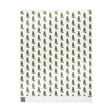Christmas Topiary Wrapping Paper | Watercolor Boxwood Chinoiserie Gift Wrap