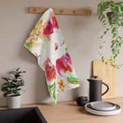 Floral Watercolor Tea Towel - Bright Garden Blooms Kitchen Towel by Laura Trevey (view 6)
