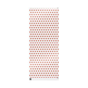 Poinsettia wrapping paper with red watercolor poinsettias on white by Laura Trevey, 30x72 sheet showing the full pattern