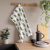 Boxwood Christmas Topiary Tea Towel | Watercolor Holiday Kitchen Towel
