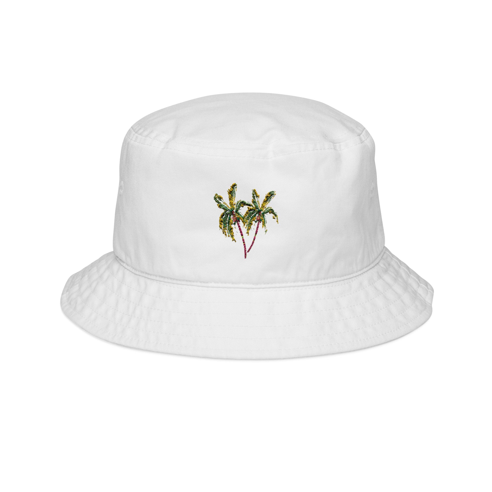 Palm Tree Embroidery Bucket Hat by Laura Trevey