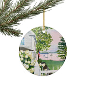 New England Hydrangea Personalized Ceramic Ornament
