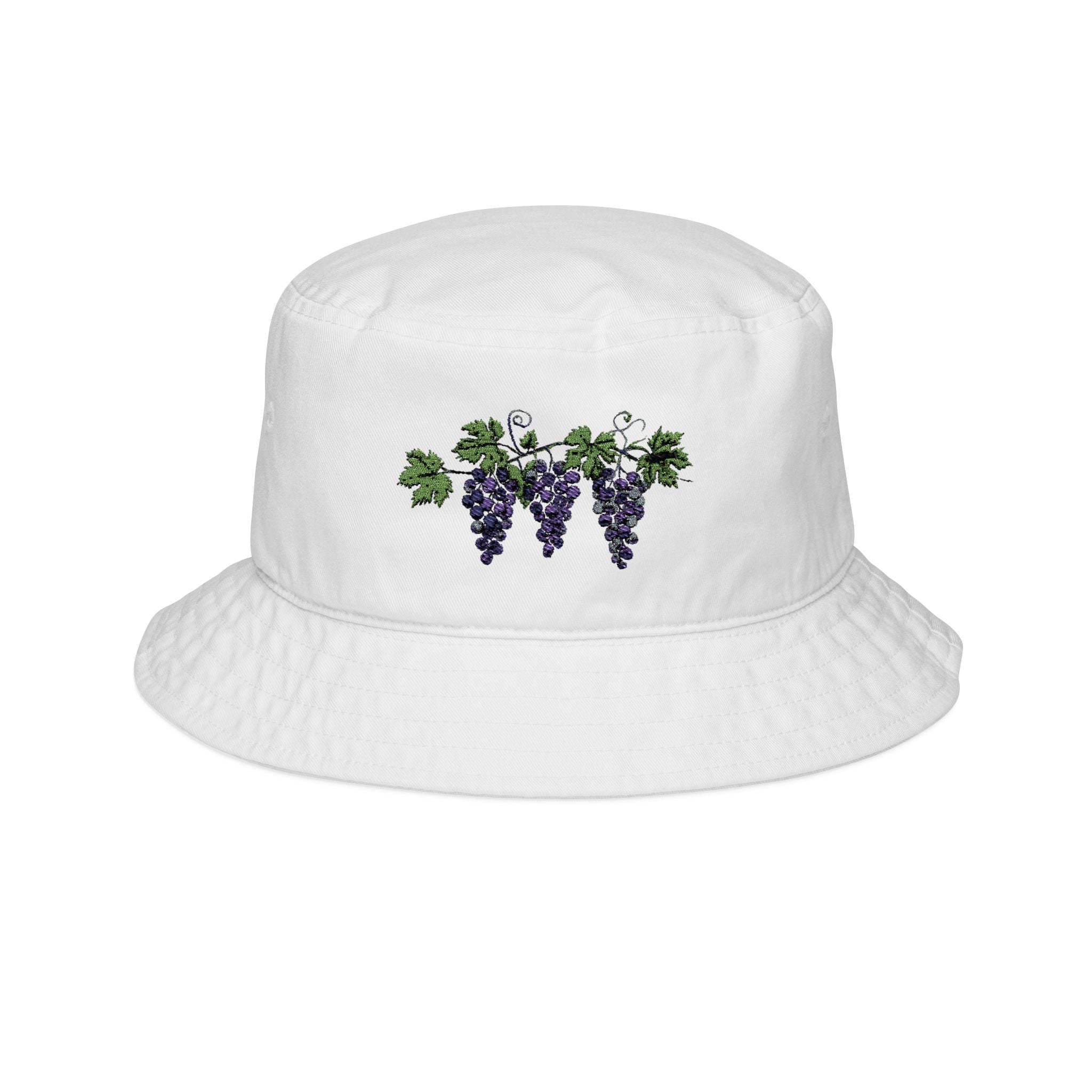 Embroidered Grape Vine Bucket Hat by Laura Trevey