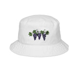 Embroidered Grape Vine Bucket Hat – Original Watercolor Vineyard Hat for Women