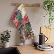 Mallorca Tea Towel Valldemossa Bougainvillea Kitchen Towel by Laura Trevey (view 5)