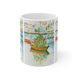 Christmas on Nantucket Mug | Watercolor Holiday Mug by Laura Trevey