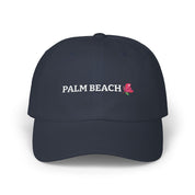 Palm Beach Script with Pink Bougainvillea Embroidery - Coastal Cap by Laura Trevey, embroidered hat (view 5)