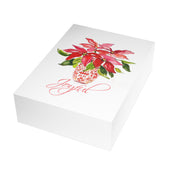 Joyful red poinsettia holiday card bulk pack, 30 or 50 folded cards