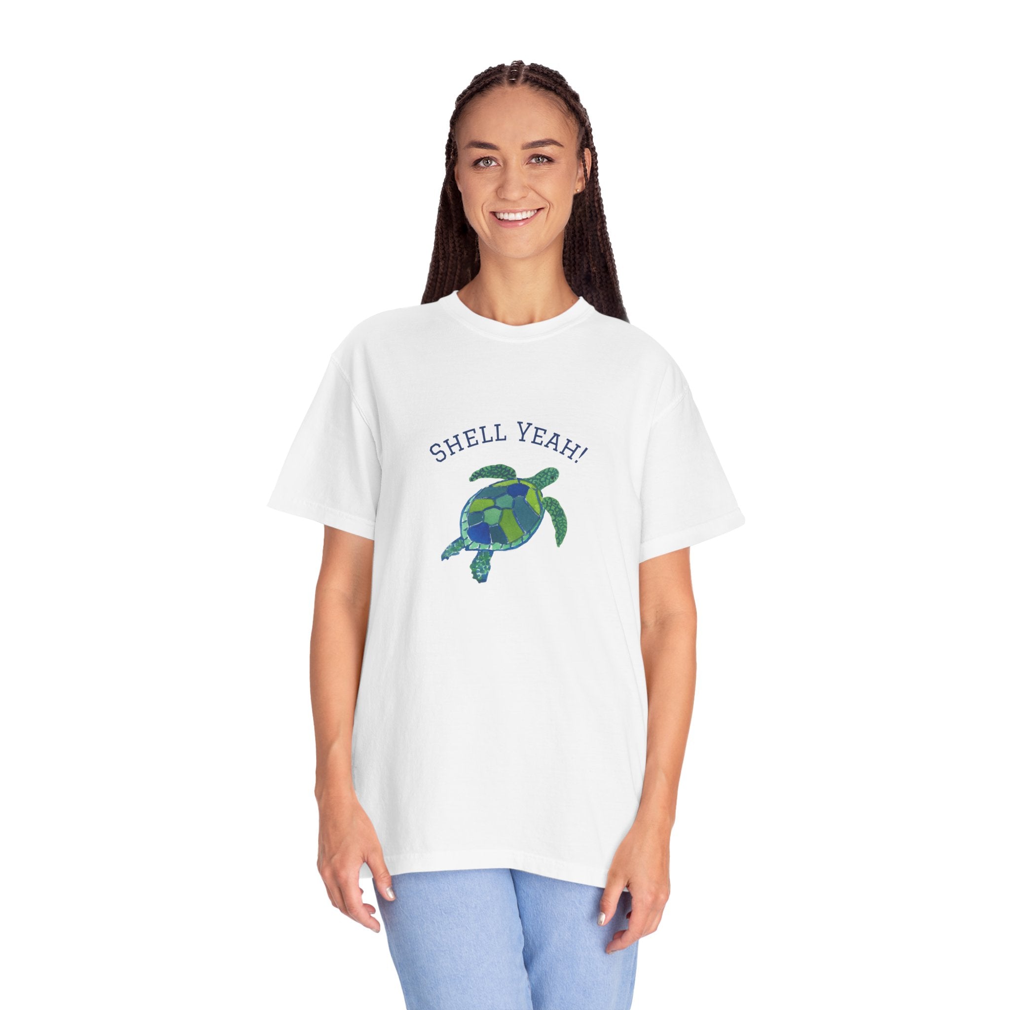 Sea Turtle Tee  "Shell Yeah!" Graphic T-Shirt by Laura Trevey (view 4)