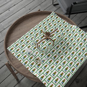 Green Frame Topiary Wrapping Paper | Watercolor Boxwood Christmas Gift Wrap