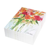 Pretty Floral watercolor greeting card, stack of folded cards, view 2