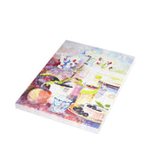 Orchid in a Tea Cup watercolor greeting card, stack of folded cards, view 3