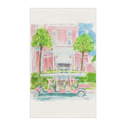 The Colony Hotel Palm Beach Tea Towel by Laura Trevey (view 2)