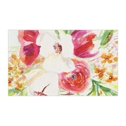 Floral Watercolor Tea Towel - Bright Garden Blooms Kitchen Towel by Laura Trevey (view 4)