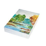 A River Runs Through It watercolor greeting card, stack of folded cards, view 2