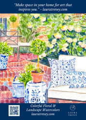 20x20 Backyard Oasis Watercolor Giclée Print by Laura Trevey (view 6)
