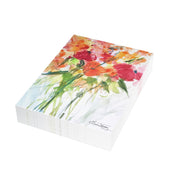 Pretty Floral watercolor greeting card, stack of folded cards, view 1