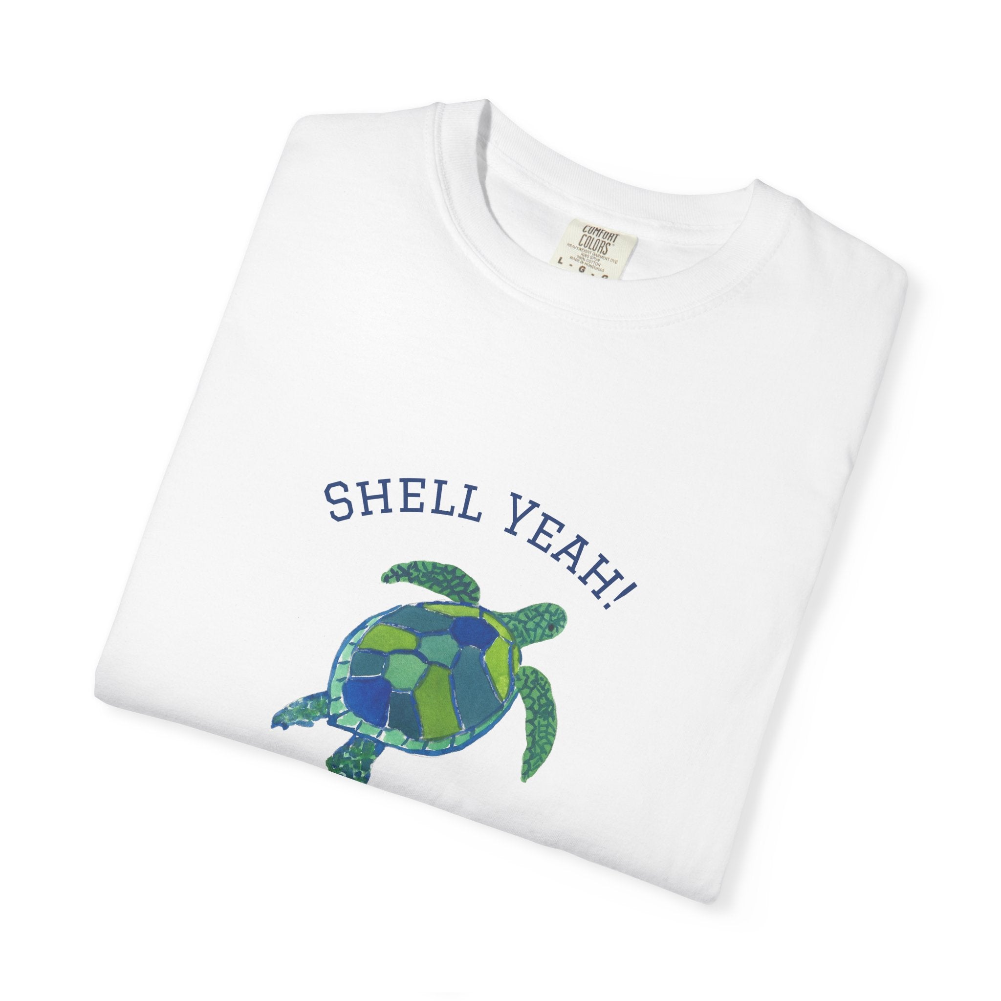 Sea Turtle Tee  "Shell Yeah!" Graphic T-Shirt by Laura Trevey (view 3)