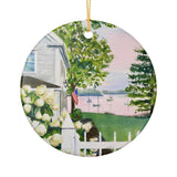 New England Hydrangea Personalized Ceramic Ornament