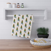 Boxwood Christmas Topiary Tea Towel | Watercolor Holiday Kitchen Towel