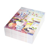 Orchid in a Tea Cup watercolor greeting card, stack of folded cards, view 2