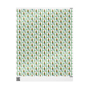 Green Frame Topiary Wrapping Paper | Watercolor Boxwood Christmas Gift Wrap