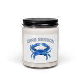 Crab Season Soy Candle – Coastal Blue Crab Watercolor Candle 9oz