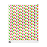 Watercolor Christmas Ornament Wrapping Paper | Pink & Lime Holiday Gift Wrap Roll