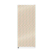 Citrus orange tree wrapping paper with watercolor orange trees in blue and white chinoiserie pots and Coastal Christmas script by Laura Trevey, 30x72 sheet showing the full pattern