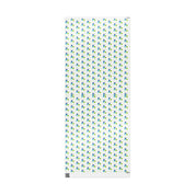 Fa La La La La! Wrapping Paper | Blue & Lime Watercolor Christmas Gift Wrap – 30x72 sheet showing the full blue and lime ornament pattern with Fa la la la la lettering