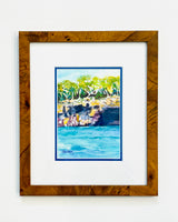 Palma Mallorca Cliffs & Sea - Vibrant Watercolor Giclée Print