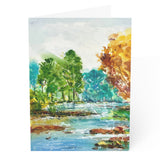 A River Runs Through It Greeting Card | Watercolor River Folded Card