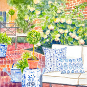 20x20 Backyard Oasis Watercolor Giclée Print by Laura Trevey