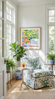 20x20 Backyard Oasis Watercolor Giclée Print by Laura Trevey (view 3)