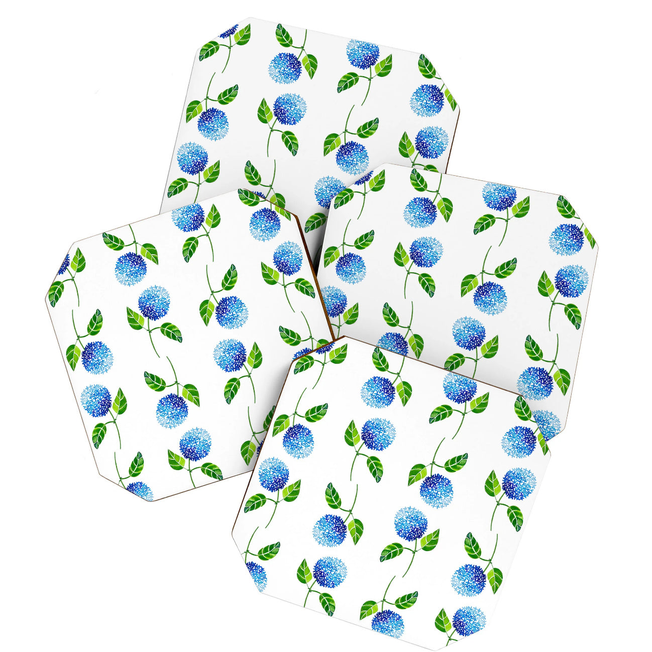 Blue Hydrangea Coaster Set | Floral Coasters (Set of 4)